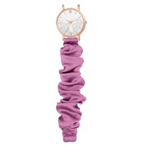 (Pink) Girl's Scrunchie Ribbon Wrist Watch