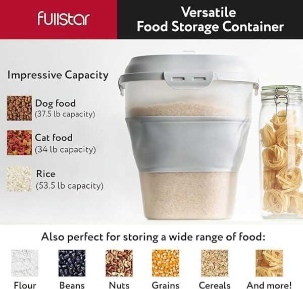 fullstar Rice Container 50 Lbs Storage - 50Lb Rice Storage Container 50 Lbs Flour Storage - Image 2