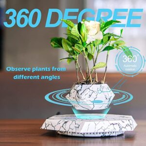 loating Levitating Rotating Plant Pot | Sparkling White