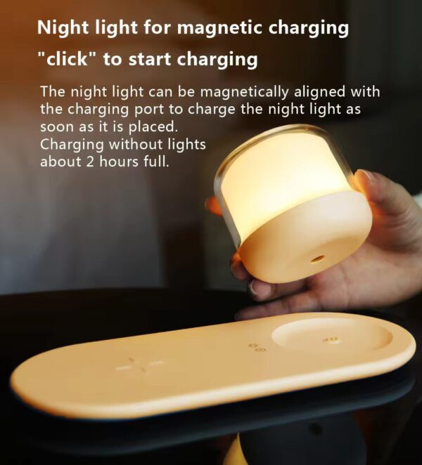 Wireless Charger Night Light Lamp, with App Control Bluetooth Speaker - Image 2