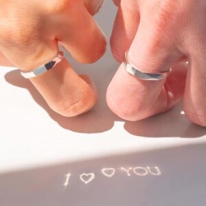 I Love You Reflection Ring | Light Sculpted Ring for Anniversary | Ring With Message