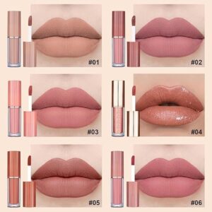 Beauzy 12Pcs. Velvet Matte Liquid Lipstick Set, Waterproof Long Lasting Quick drying Non-Stick Cup NudeLip Stain Kit