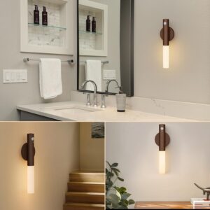 Rechargeable Motion Sensor Night Lights: 2200mAh Battery Operated Wall Sconces