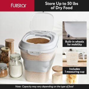 fullstar Rice Container 50 Lbs Storage - 50Lb Rice Storage Container 50 Lbs Flour Storage