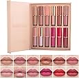 Beauzy 12Pcs. Velvet Matte Liquid Lipstick Set, Waterproof Long Lasting Quick drying Non-Stick Cup NudeLip Stain Kit