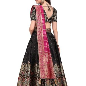 Women's Jacquard Semi-Stitched Lehenga choli